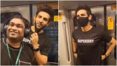 Kartik Aaryan chooses metro over traffic, delights fans with selfies