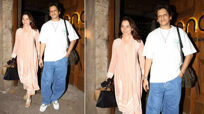 Lovebirds Vijay Varma and Tamannaah Bhatia look casual-cool as they were spotted on a dinner date in city