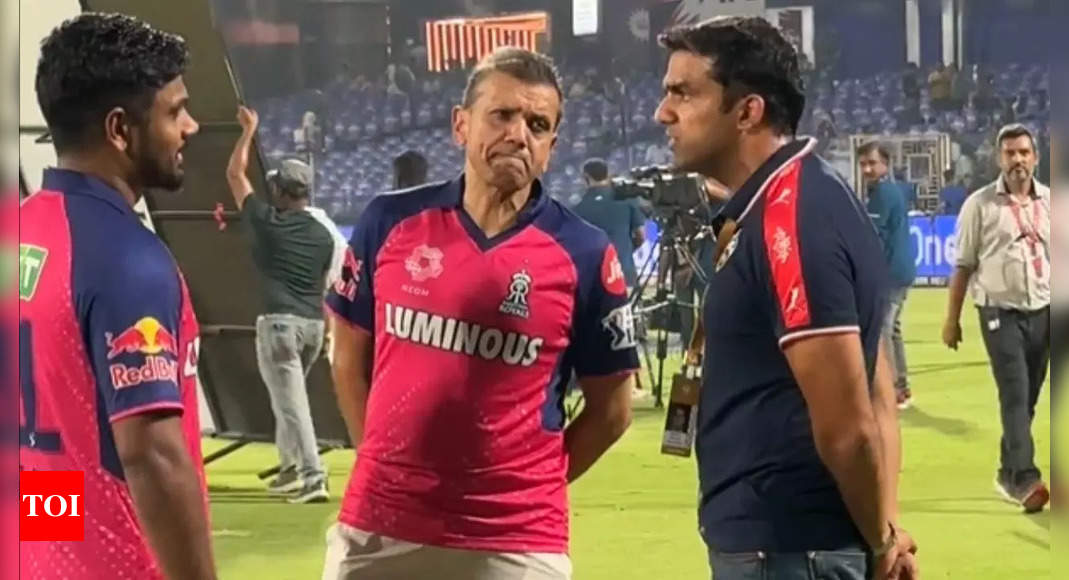 Watch: Delhi Capitals co-owner Parth Jindal meets Sanju Samson after DC vs RR amid backlash over ‘out hai’ reaction | Cricket News – Times of India