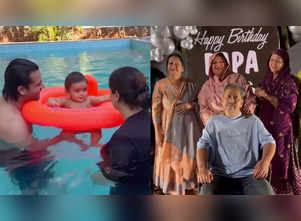 Shoaib, Dipika chill in the pool with baby boy Ruhaan