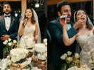 Sonalee Kulkarni and her husband Kunal Benodkar celebrate wedding anniversary with their Christian wedding pictures
