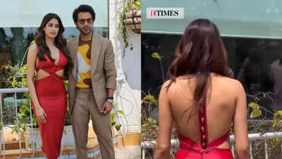 Janhvi Kapoor's dress with cricket balls steals the show as she promotes 'Mr and Mrs Mahi' with Rajkummar Rao - WATCH video