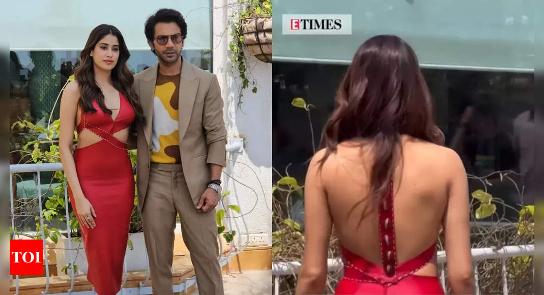 Janhvi Kapoor’s dress with cricket balls steals the show as she promotes ‘Mr and Mrs Mahi’ with Rajkummar Rao – WATCH video