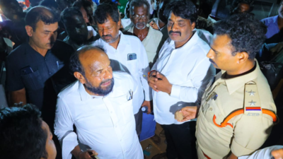 Tension grips Srikalahasti after miscreant pelts stone on Rajya Sabha MP R Krishnaiah during election campaign