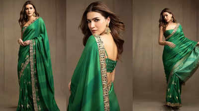 Kriti Sanon's green sari is perfect for your friend's Mehendi