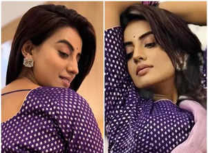 Akshara Singh shows her beauty insaree