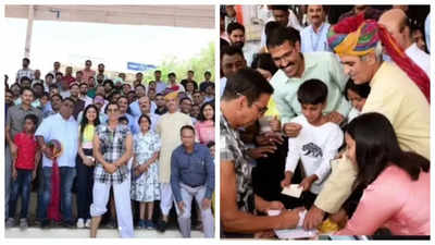 Akshay Kumar poses for photos with fans, shares autographs on the sets of 'Jolly LLB 3' in Rajasthan - See inside