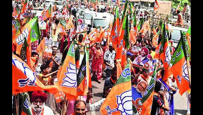 Bittu files nomination amid BJP show of strength