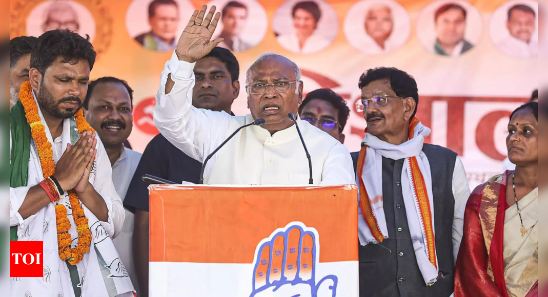 Kharge questions PM Modi’s inaction on Adani-Ambani allegations: ‘Why did Chowkidar not stop tempos?’ | India News – Times of India