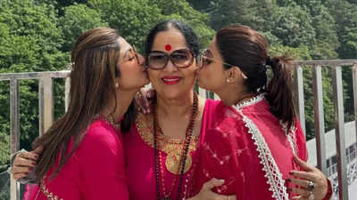 Shilpa Shetty and sister Shamita Shetty visit Vaishno Devi with mother Sunanda Shetty on Mother's Day