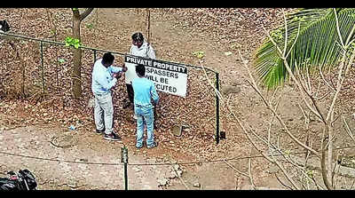 Private party installs signboard on NRI wetland entrance point