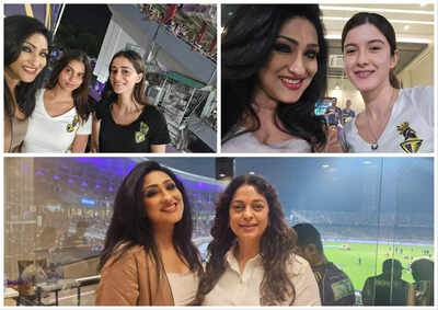 Rituparna Sengupta spotted with Juhi Chawla at Eden Gardens