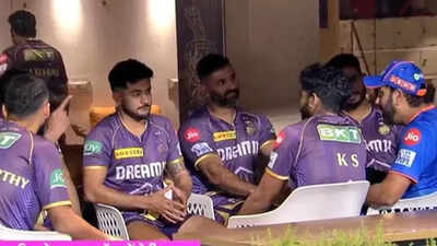 Amid speculations of Rohit Sharma leaving MI, his chat with KKR coaches adds more spice to the theory