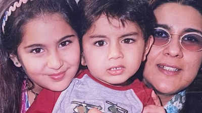 Sara Ali Khan shares childhood picture to wish Amrita Singh on Mother's Day, netizens spot baby Ibrahim's striking resemblance with Jeh baba