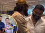 Vicky hugs Alia's bodyguard at the airport