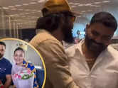 Vicky hugs Alia's bodyguard at the airport