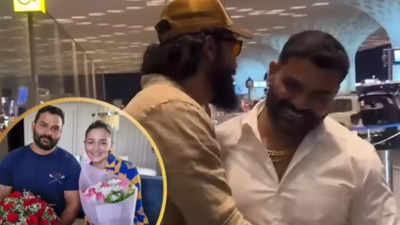 Vicky Kaushal hugs Alia Bhatt's bodyguard at Mumbai airport