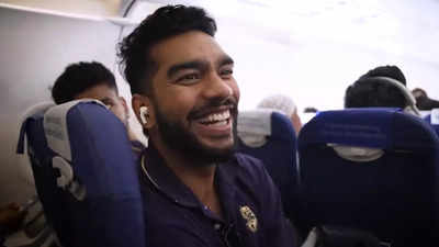 Watch: 'Mahi bhai ka ghar dikh raha hai kya?' - says jovial Venkatesh Iyer as KKR plane flies over MS Dhoni's hometown Ranchi