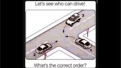 Brain teaser: Can you say in which order the cars should move to avoid accidents?