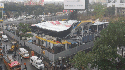 Dust storm, rains hit Mumbai, several injured as billboard collapses; flights, trains delayed