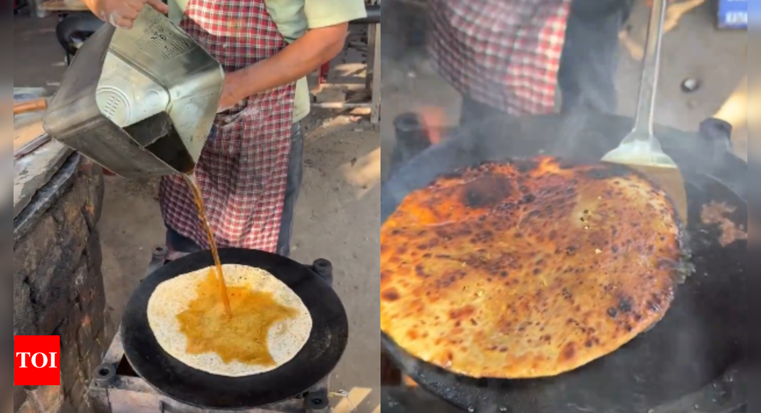 Diesel Paratha: Video of a man cooking paratha in diesel goes viral; netizens tag FSSAI | – Times of India