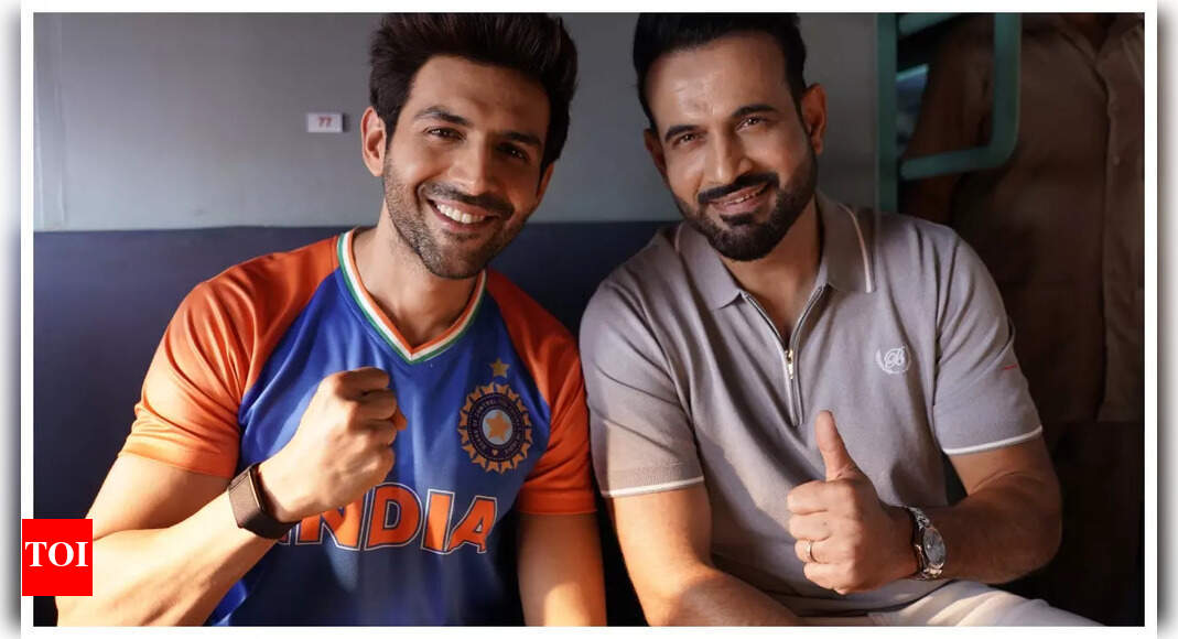Kartik Aaryan and Irfan Pathan Spotted Together on Film Set | - Times ...