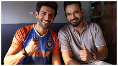 Kartik Aaryan and Irfan Pathan Spotted Together on Film Set ...