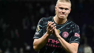 Erling Haaland nets twice to put Manchester City on brink of Premier League history