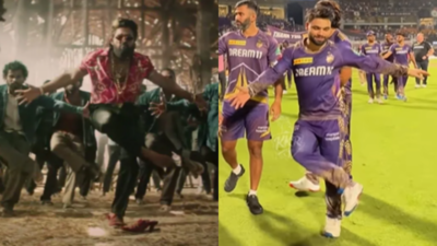 Rinku Singh performs Allu Arjun's 'Pushpa 2' dance move post IPL match