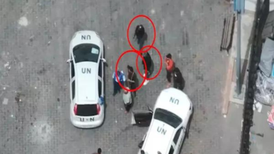 Aerial footage shows Palestinian gunmen in UNRWA Rafah facility