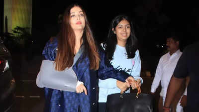Aishwarya Rai Bachchan and daughter Aaradhya Bachchan spotted at Mumbai airport as they leave for Cannes 2024