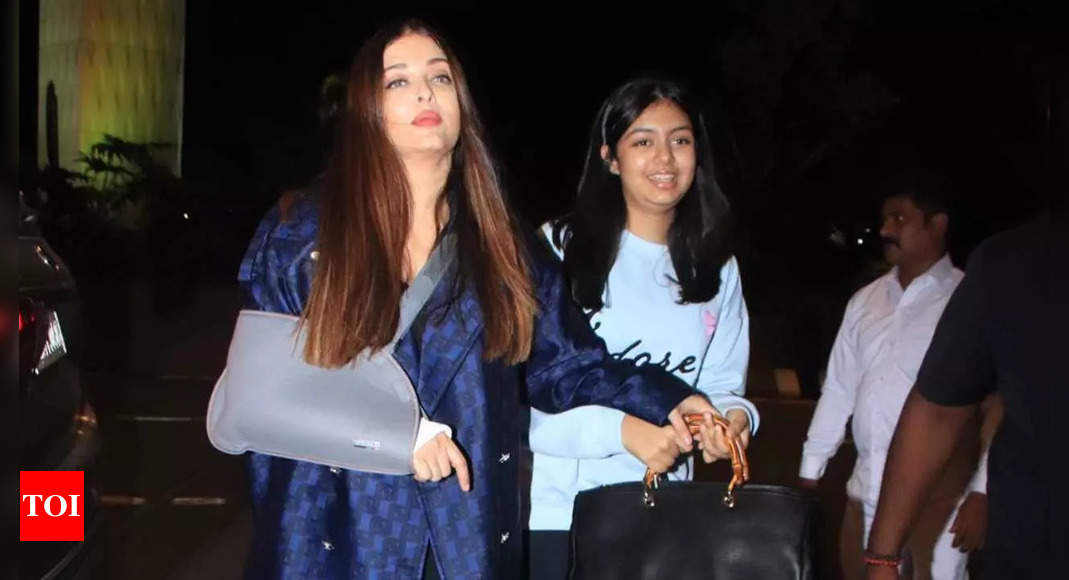 Aishwarya Rai Bachchan and daughter Aaradhya Bachchan spotted at Mumbai airport as they leave for Cannes 2024 | Hindi Movie News