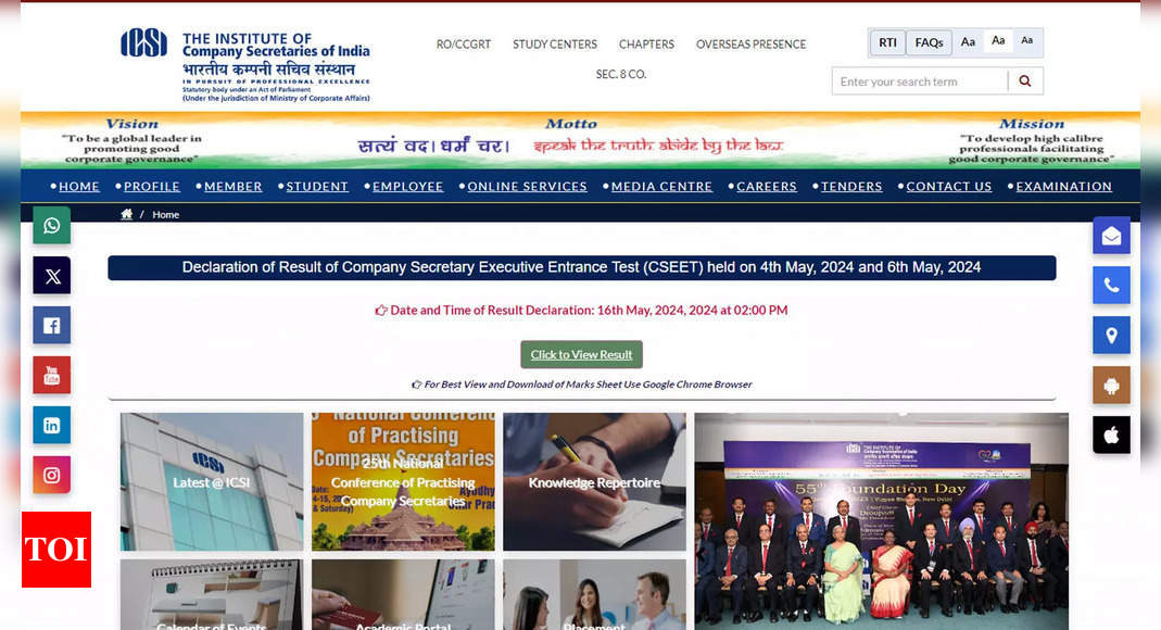 ICSI CSEET May 2024 results today at icsi.edu: When and how to check