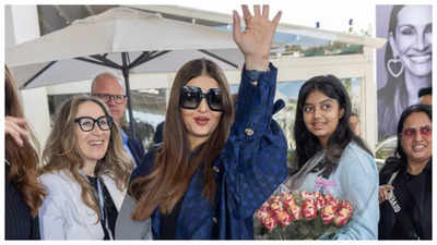 Cannes 2024: Aishwarya Rai and Aaradhya Bachchan receive a floral welcome as they arrive at the French Riviera - See photos