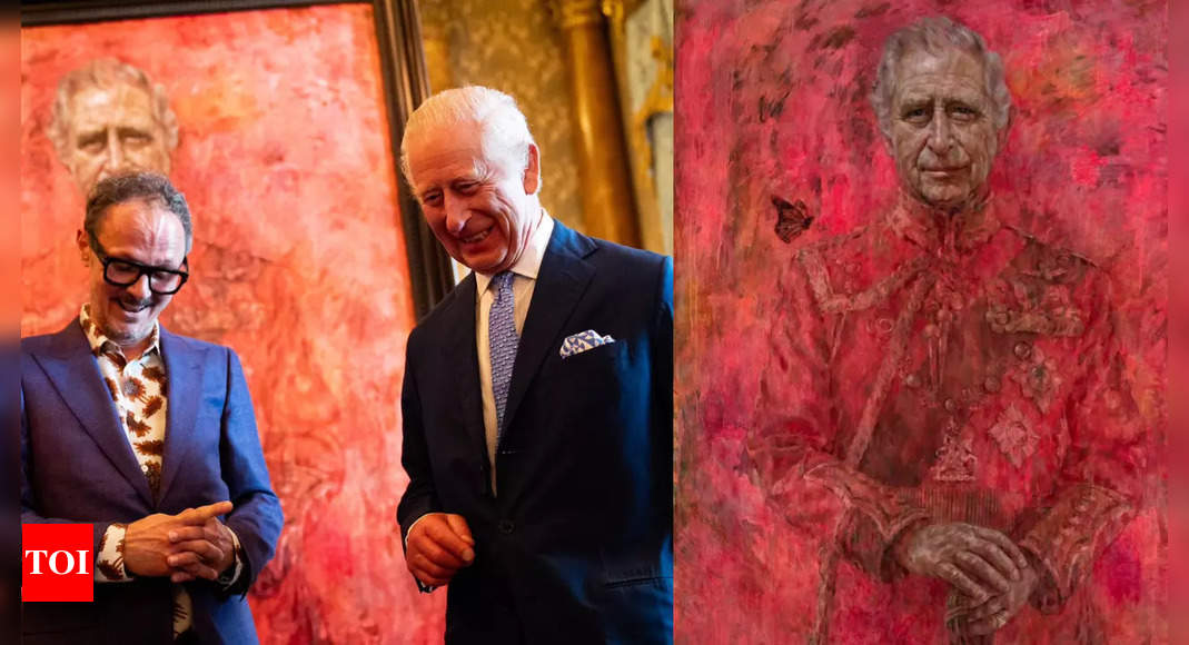 ‘Is he bathing in blood?’: Netizens see red after Charles’ portrait unveiled – Times of India