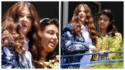 New photos of Aishwarya Rai posing with daughter Aaradhya Bachchan from the Martinez balcony at Cannes 2024 surfaces on the internet