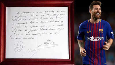 Napkin used by Barcelona to sign Lionel Messi sold for nearly $1 million