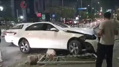 Watch: Surat woman's Rs 60 lakh Mercedes Benz C-Class wrecked in dust storm crash