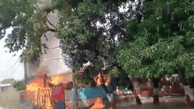 Angry mob sets Bihar police station on fire after man, minor wife die by suicide in custody; ASP among 9 cops injured