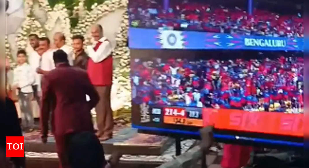 RCB vs CSK blockbuster takes centrestage at wedding; guests chant RCB, RCB! Watch