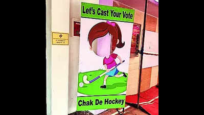 Hockey finds a place in Sundargarh poll booths