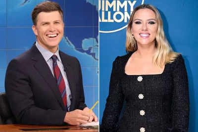 Colin Jost tricked into joking about wife Scarlett Johansson during SNL's weekend update joke swap