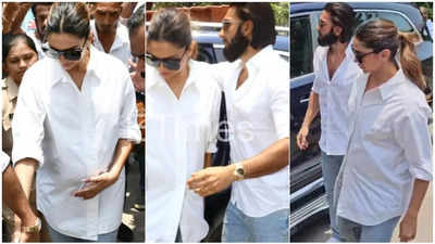 Parents-to-be Ranveer Singh and Deepika Padukone step out to vote at the Bandra polling booth