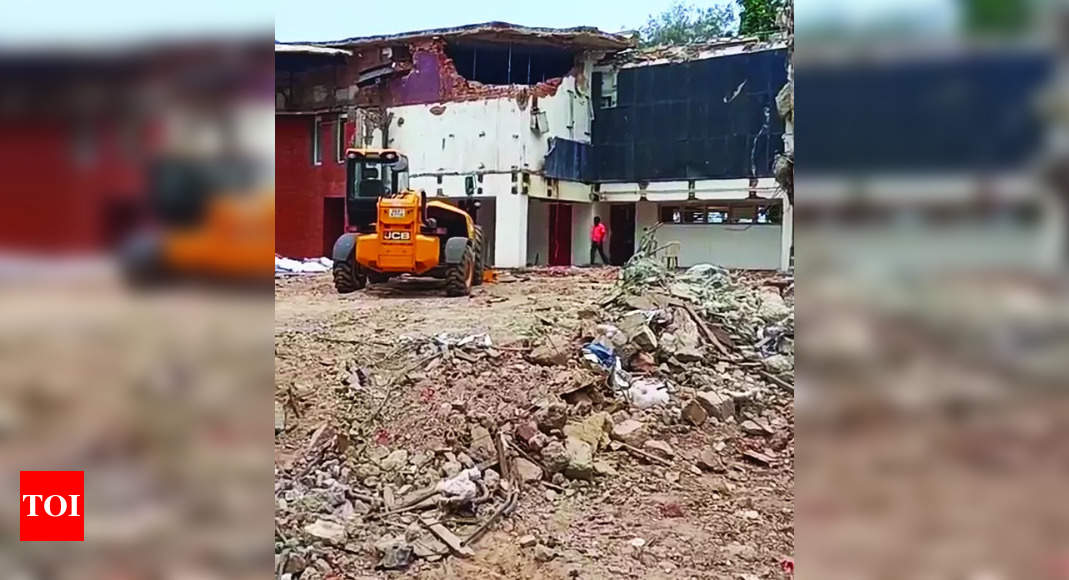 Clean-up Begins At Kala Academy Site Nearly A Year After Slab Fall 