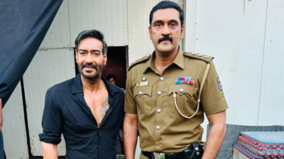 Telugu star Ajay joins Rohit Shetty's cop universe with 'Singham Again'; poses with Ajay Devgan