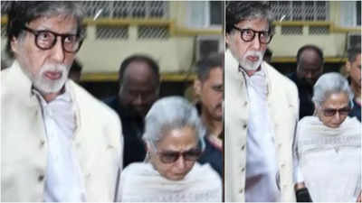 Jaya Bachchan arrives with Amitabh Bachchan to cast her vote