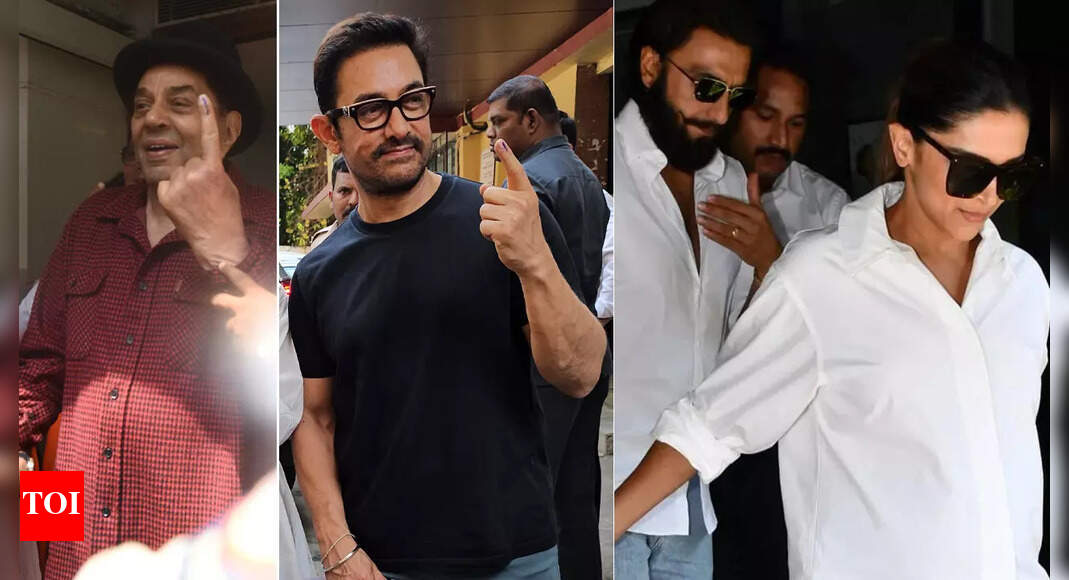From Dharmendra, Aamir Khan, to Deepika-Ranveer, Bollywood stars turn out in droves for Lok Sabha polls | Hindi Movie News