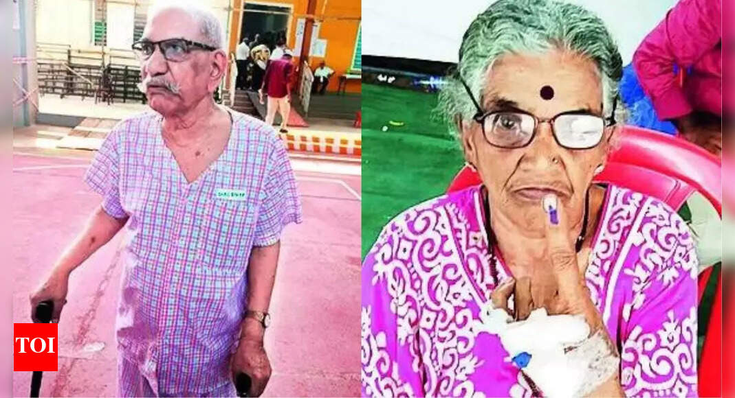 Two enthusiastic patients leave hospital for a few hours to vote in Mumbai | Mumbai News - Vimarsana News