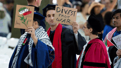 Yale graduates stage pro-Palestinian walkout of commencement