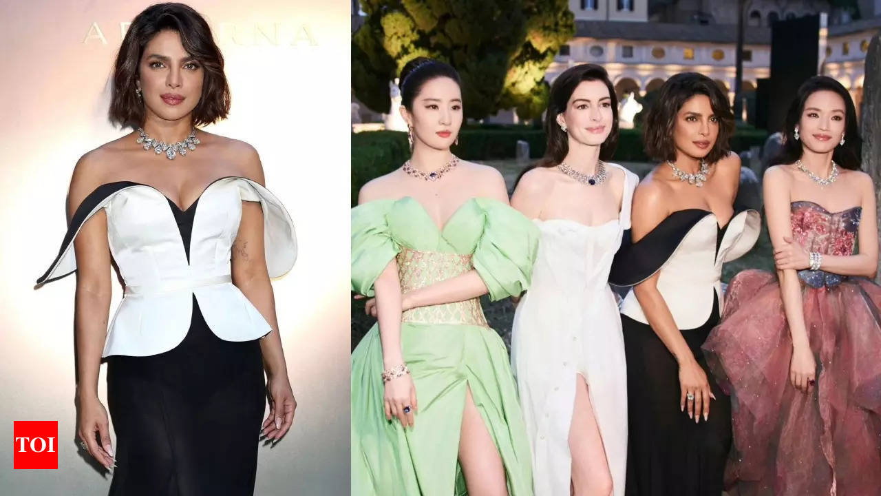 Priyanka Chopra Jonas wins the internet with her new look as she attends an  event, poses with Anne Hathaway, Liu Yifei, Shu Qi - WATCH video | Hindi  Movie News - Times of India